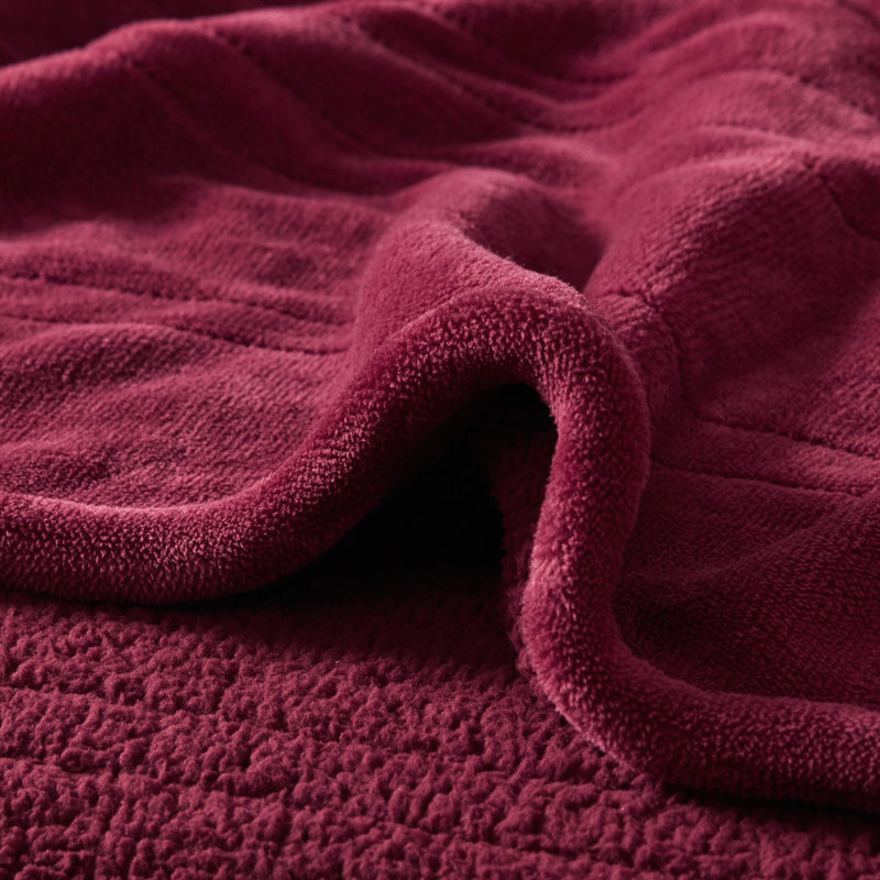 Très grande couverture chauffante ultra-douce chauffée, Double, Rouge