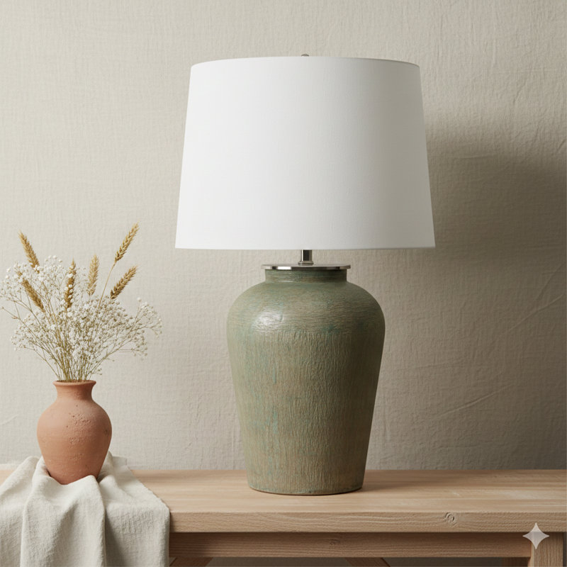D18x28.5" Glass Table Lamp