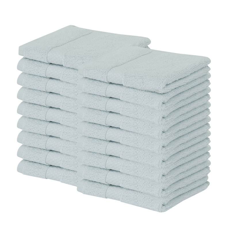 Splash 100% Cotton Zero Twist Washcloth Set, 550 GSM Soft Absorbent Cotton Washcloths & Face Towels for Bathroom, Spa & Daily Use, OEKO-TEX Certified, 18 Pack, Blue