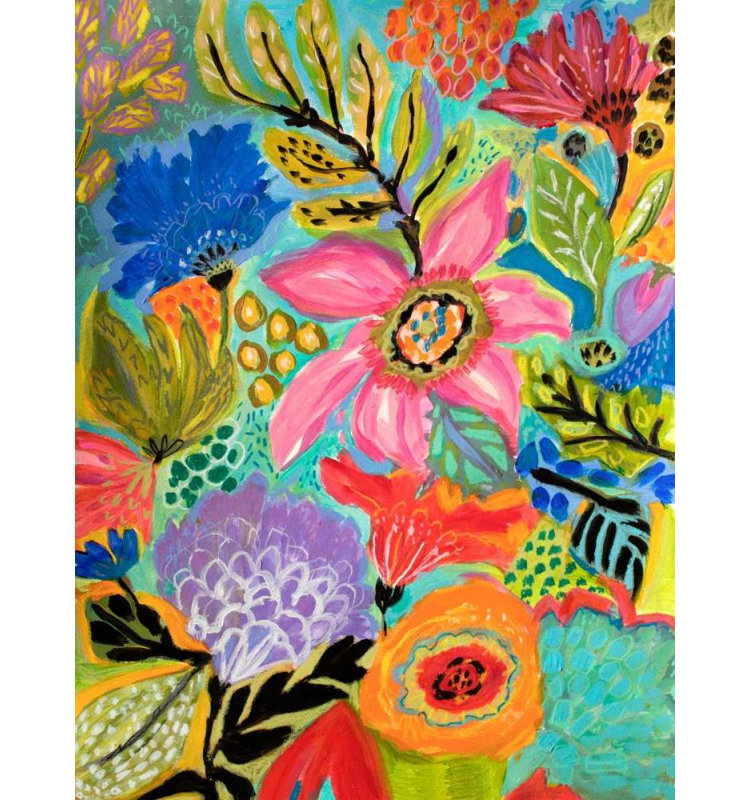 Art sur toile tendue avec Lark Manor ™ Fields, Karen Gallery, Secret Garden Floral II, H 18 po x l 15 po