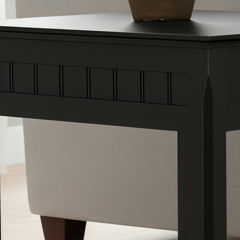 Table d'appoint en bois noir avec tiroirs