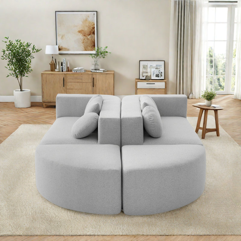 Canapé modulaire à compression Boneless, Boucle gris