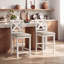 Tabouret de bar rembourré de 26 po en bois massif-1275860288-1275860292