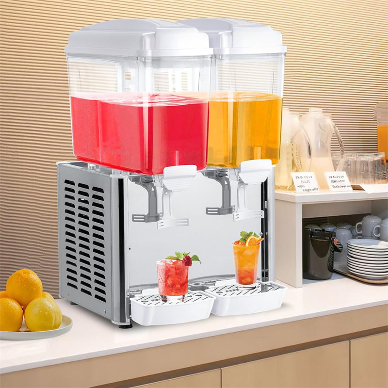 9.6 Gallon 110V 250W 2 Tanks Stainless Steel Beverage Dispenser  With Thermostat Controller