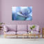 Blue Petal Droplet Delicate Peaceful Serene Flower Nature Wall Art Print by Ellen van Deelen - 1 Piece Wrapped Canvas Wall Art-765256914