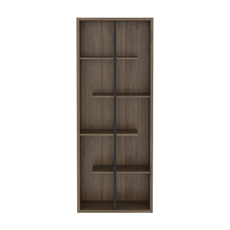 Connall Geometric Bookcase, Walnut
