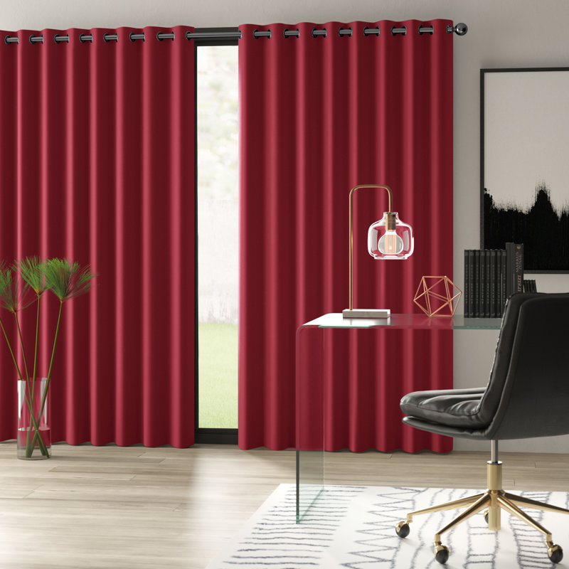 Ellaina Room Darkening Curtain Single Panel, Vanilla, 100" W x 84" L