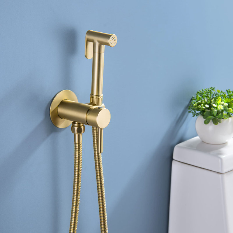 Single-Hole Horizontal Bidet Faucet, Brushed Gold
