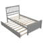 Lit plateforme élégant en bois avec lit gigogne, aucun sommier requis-383100258