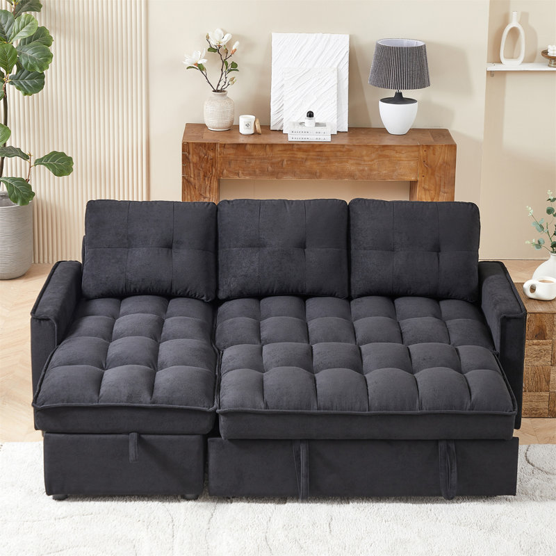 Canapé inclinable MH 78,75 po, Chenille noir