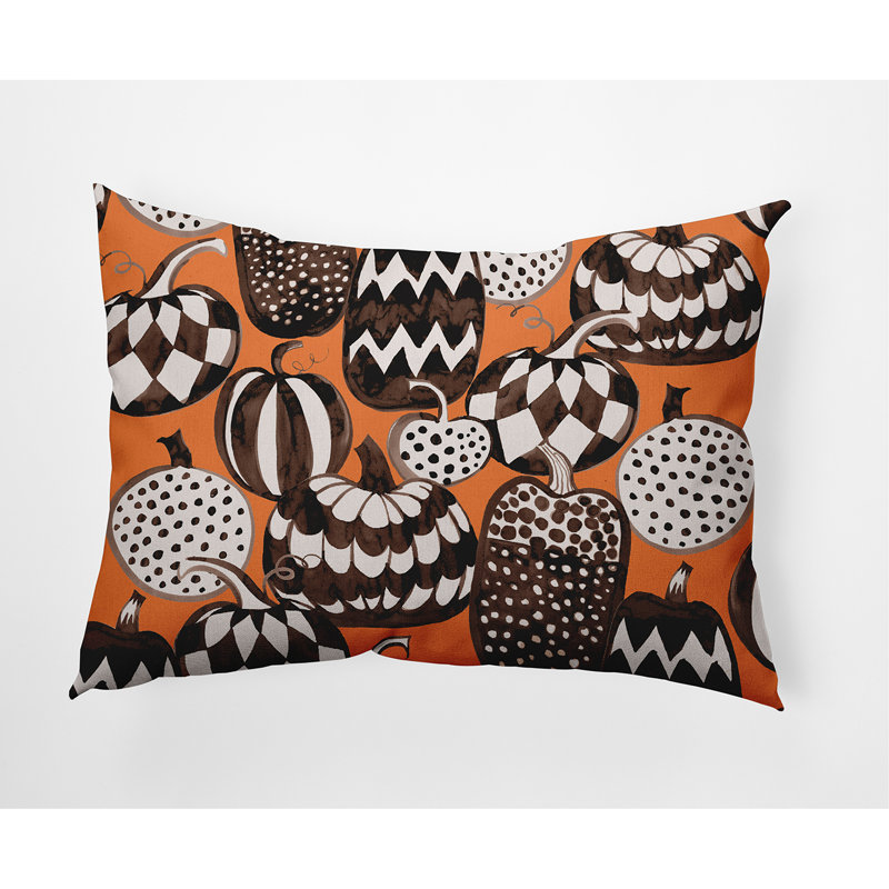 Outdoor Reversible Throw Pillow, Orange