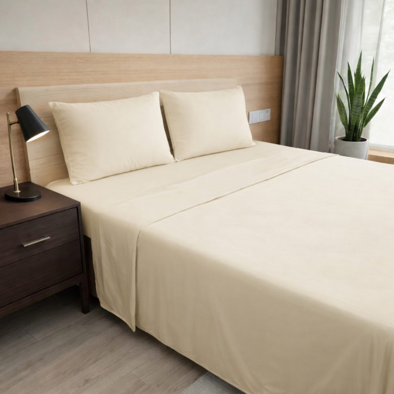 Ensemble de draps en bambou ultra doux - ensemble de 4 pièces - infroissable - feuilles de refroidissement avec poches profondes