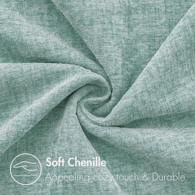 Housses de coussin en chenille 18 po x 18 po, paquet de 2 housses de coussin Boho, Vert aqua