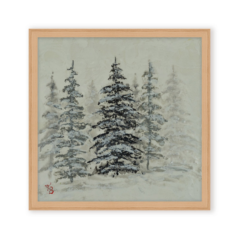 Nature Inspired "Serene Grove" Canvas Wall Art By , 30" H x 30" W, Framed Print, Beige