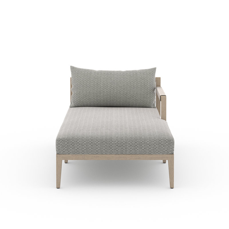 Sherwood Outdoor Chaise Lounge, Weathered Gray/Dark Gray, Ash