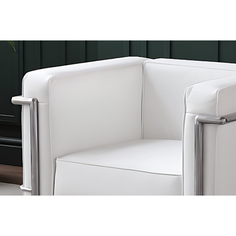 Chaise en cuir Rhoni, Cuir blanc