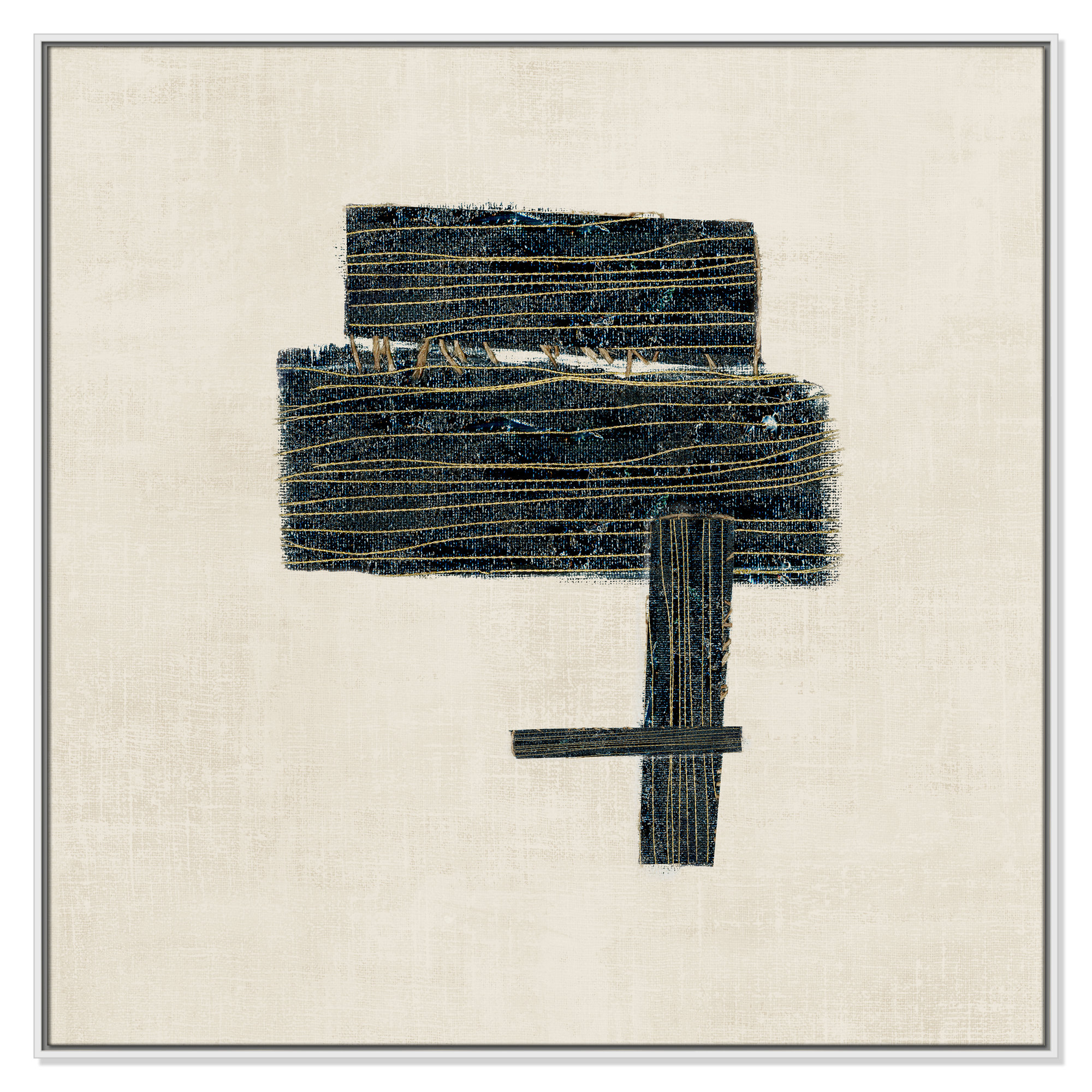 Stiched I Print by , White, 46.5" H x 46.5" W
