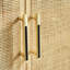 Armoire de rangement en bois et rotin