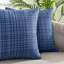Ensemble de 2 housses de coussin tissées texturées et imperméables bleu marine - Extérieur et intérieur 18 po x 18 po-1622991849-1665425942-1715986554