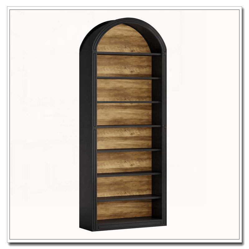79.53" Tall 8-Tier  Arched Open Display Storage Shelving Unit, Black