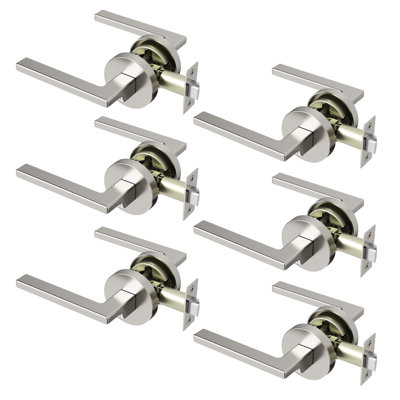 Levier de porte de passage Dune - Design moderne dissimulé pour (couloir et garde-robe) - Style minimaliste élégant en nickel brossé