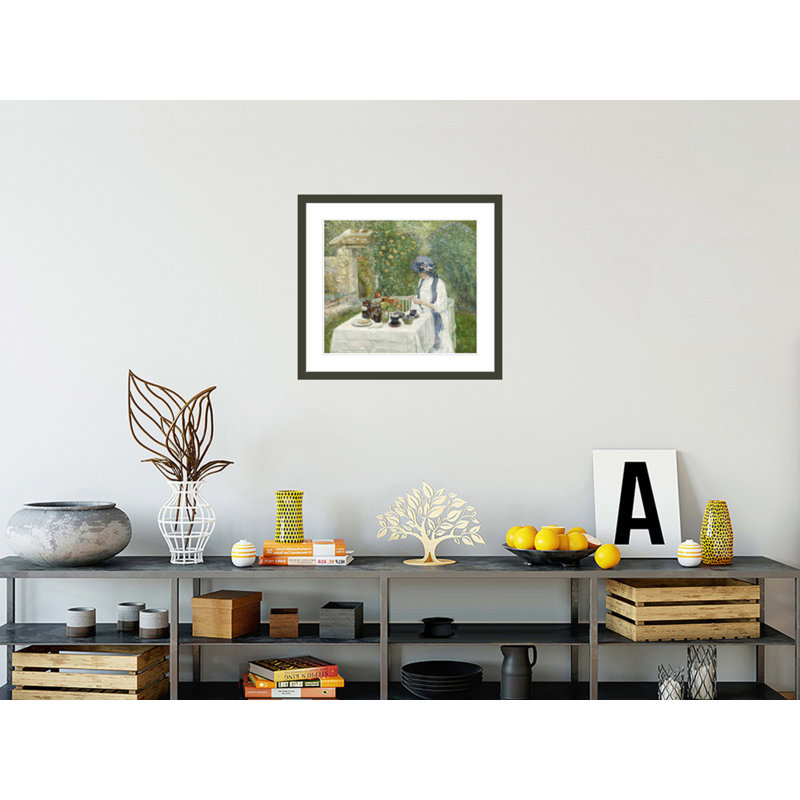 «French Tea Garden» par Childe Hassam - impression giclée encadrée, H 23,5 po x l 25,98 po