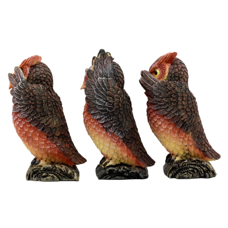 Ensemble de figurine owls, ensemble de s voir « hear speak no malveillant » Frohna