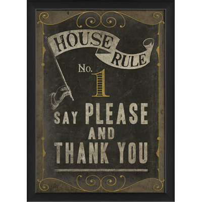« house rule no 1 », impression encadrée