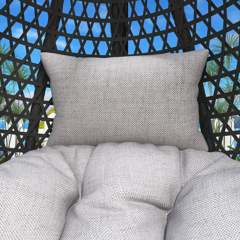 Fauteuil à œufs suspendu polyvalent pour l'intérieur et l'extérieur, Noir, Gris