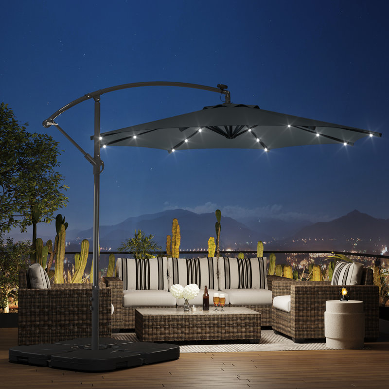 Parasol en porte-à-faux 10 pi Kinyon, Gris