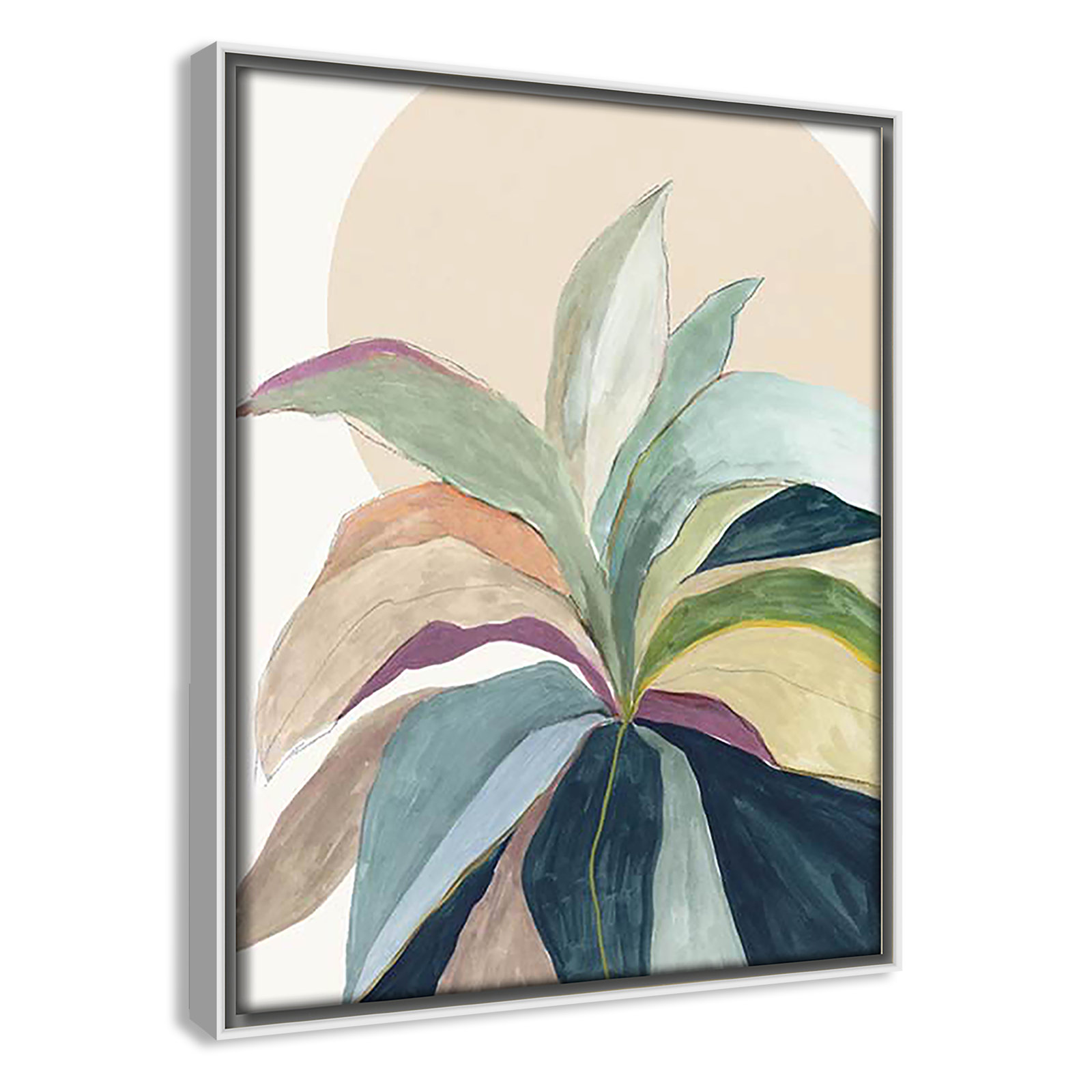 Sherbrooke Sunny Bright Leaves II by Asia Jensen Print, No Mat, White Floater Framed, 11.5" H x 9.5" W x 2" D