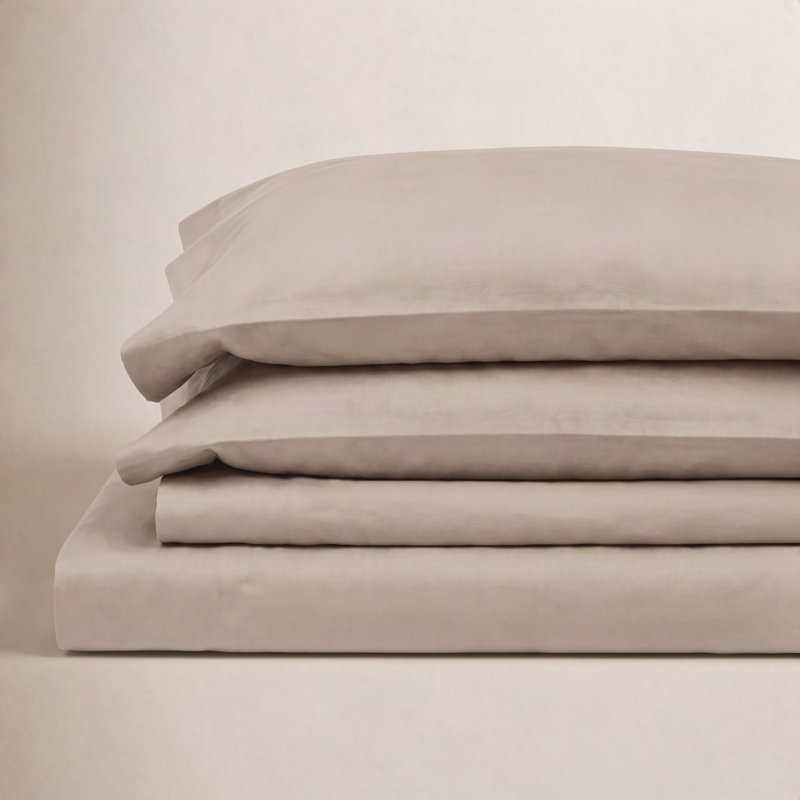 Ensemble de draps en coton et eucalyptus, Ensemble de drap très grand avec un drap-housse e, Simplement taupe
