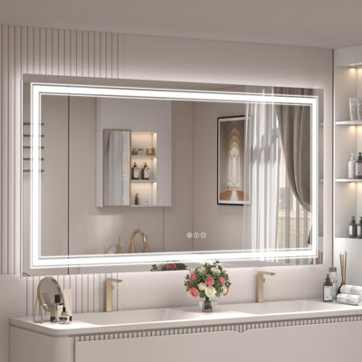 Miroir de salle de bain sans cadre à DEL, miroir intelligent
