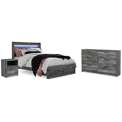 Lit de rangement Baystorm, commode et table de chevet