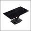Table de salle à manger moderne en pierre artificielle noire avec pieds en X en métal, pouvant accueillir 6 personnes, parfaite pour les espaces contemporains-1054322247