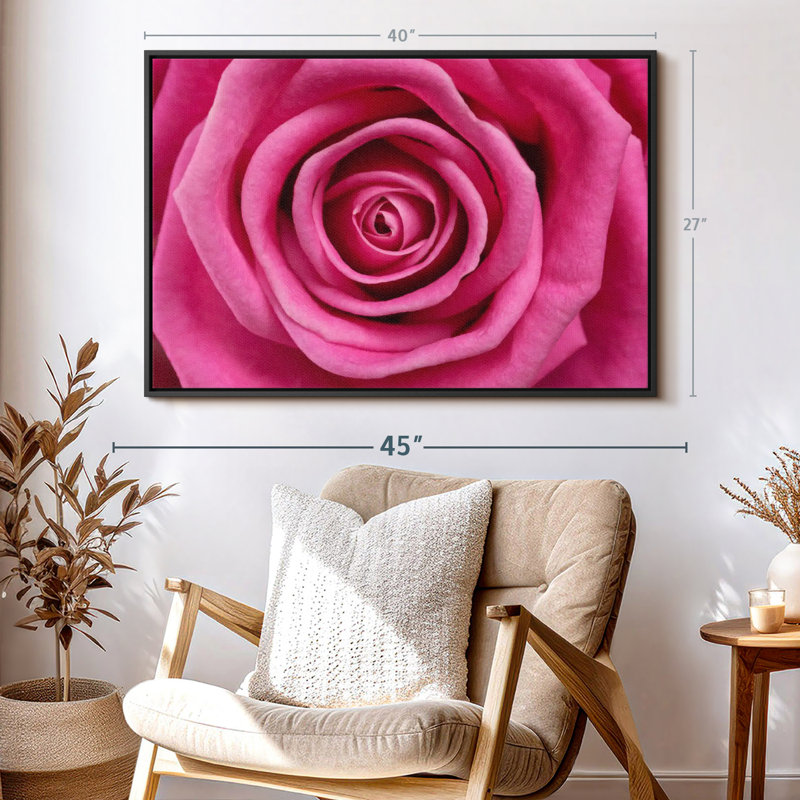 Impression sur toile rose vif, H 27 po x l 40 po