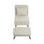 Chaise longue en lin beige avec repose-pieds réglable et amovible, idéale pour la lecture et le repos