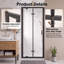 Porte de douche pliante en aluminium noir mat 32 po x H 72 po x verre trempé transparent 1/4 po-133336708