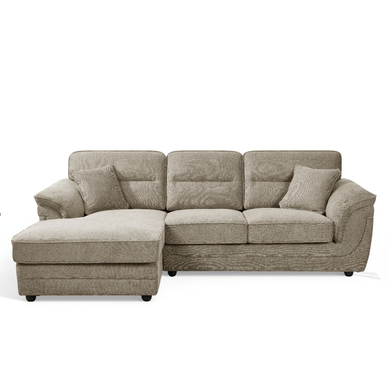 Howie 3 Seater Corner Sofa, Beige, Left Hand Facing