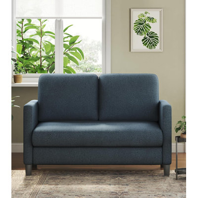 Mini canapé en molleton Jekayla 50,99 po avec accoudoirs carrés avec ressorts ensachés