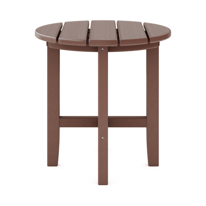 Table d'appoint ronde Iser, Brun pacane, Brun pacane