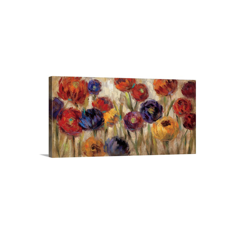 «Asters and Mums» par Silvia Vassileva, reproduction d'art, H 18 po x l 36 po x P 1,5 po, Toile