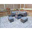 Kurman Outdoor Curved Garden Corner Sofa with Cushions-2108868325-2108868324