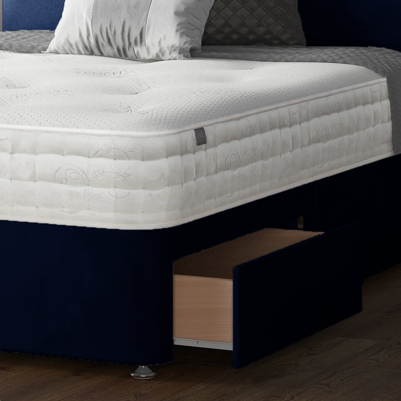 Hayder Divan Bed Base, 2 Left Drawers, Single (3'), Royal Blue