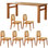Cherry Wood Rectangular Dining Table Set