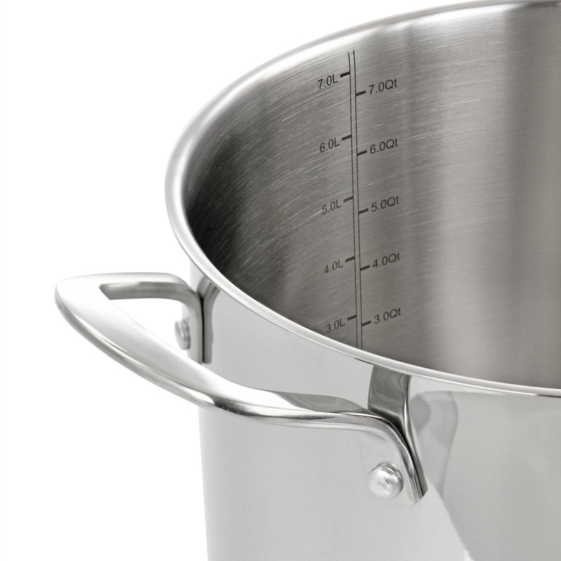 8 Quart Stainless Steel Dutch Oven with Tempered Glass Lid