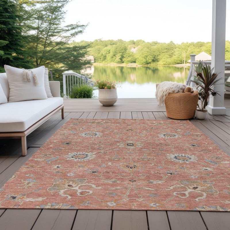 Tapis intérieur / extérieur rose Clara , 10 pi x 14 pi