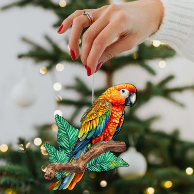 Coastal Decorations - Parrot Wooden Ornaments By G.Debrekht