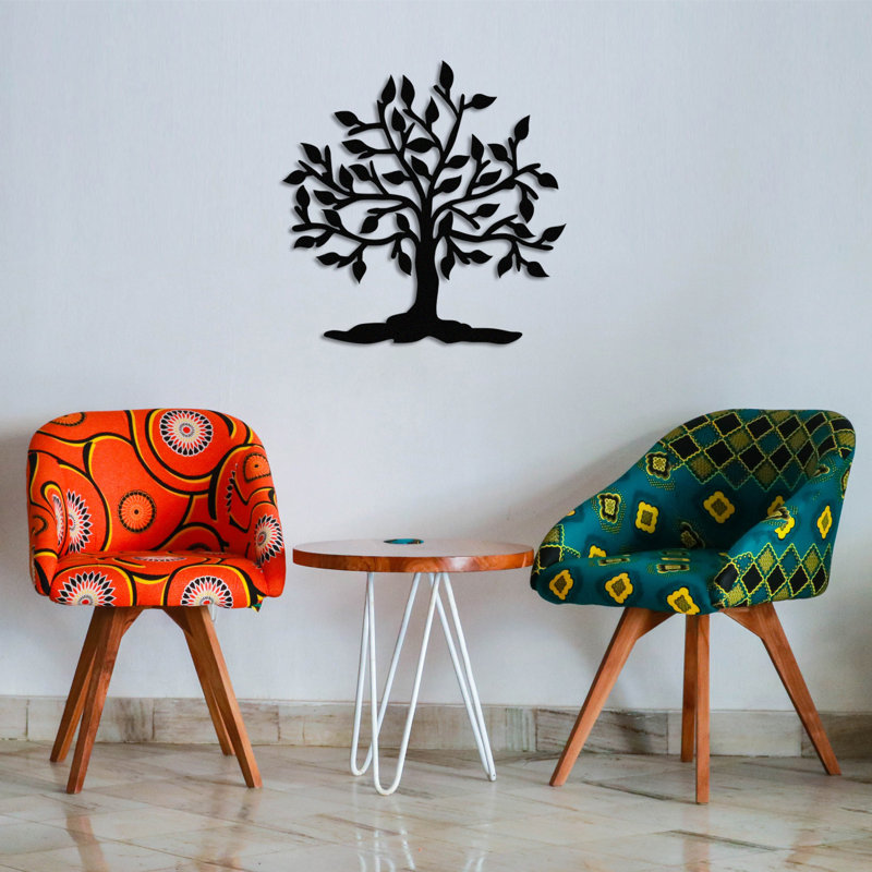 Accessoire mural décoratif en métal, finition noire, 27,6 po x 27,6 po | 100% métal avec une épaisseur de 0,05 pouce | Parfait pour la décoration intérieure, le style moderne et l'art mural unique | Décoration durable et élégante pour n'importe quelle pièce