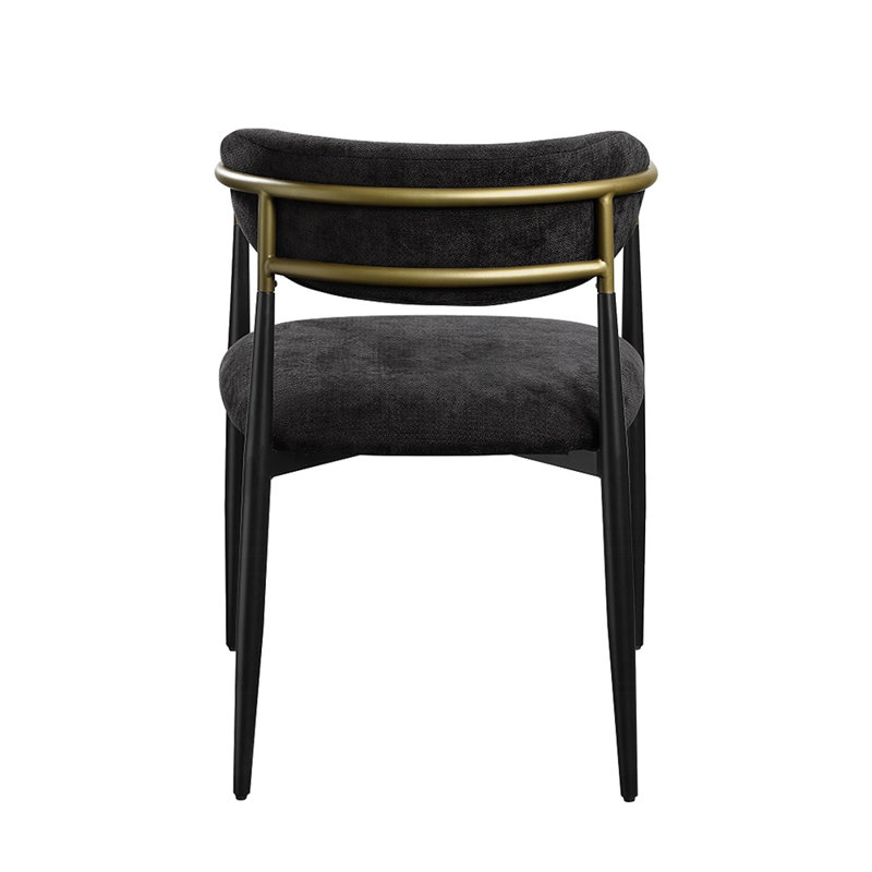 Ensemble de 2 chaises d'appoint en bois avec siège et dossier rembourrés en noir